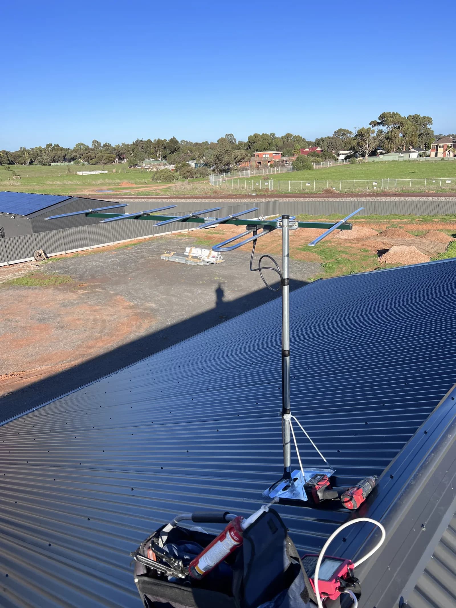 TV antenna installed on a rooftop in Munno Para, Adelaide